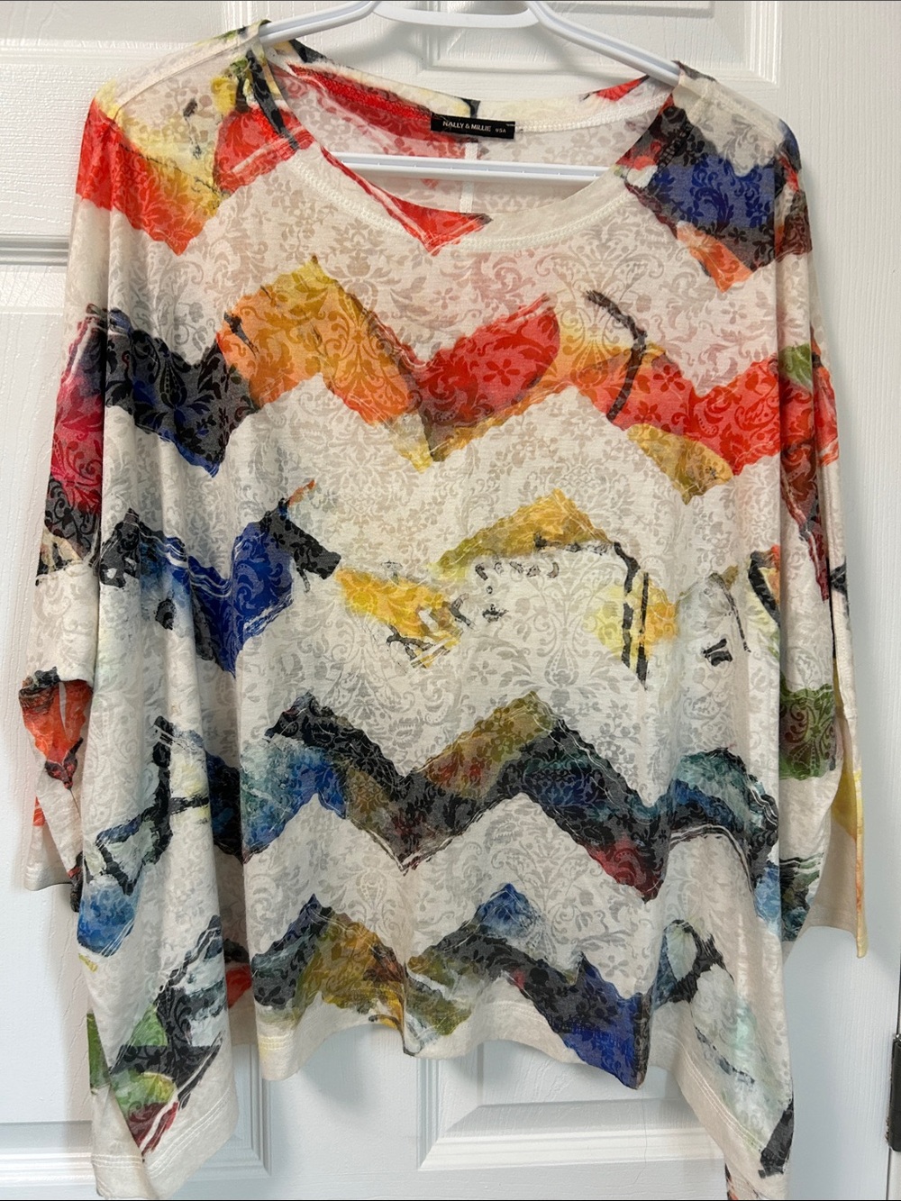 Nally and Molly Women’s Multi-Color Chevron Print Lightweight Top